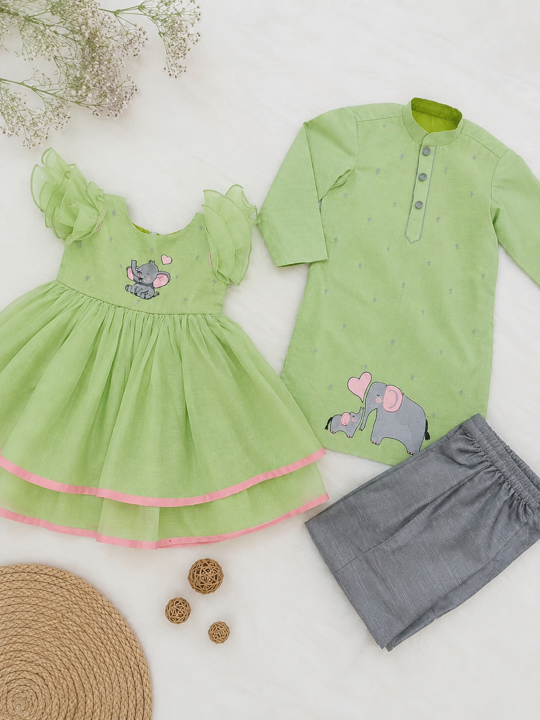 Baby Elephant Sibling Set