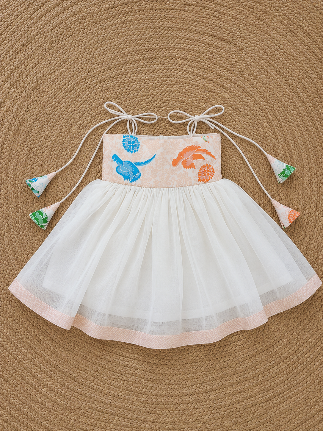 Classic Banarasi Frock - Cream