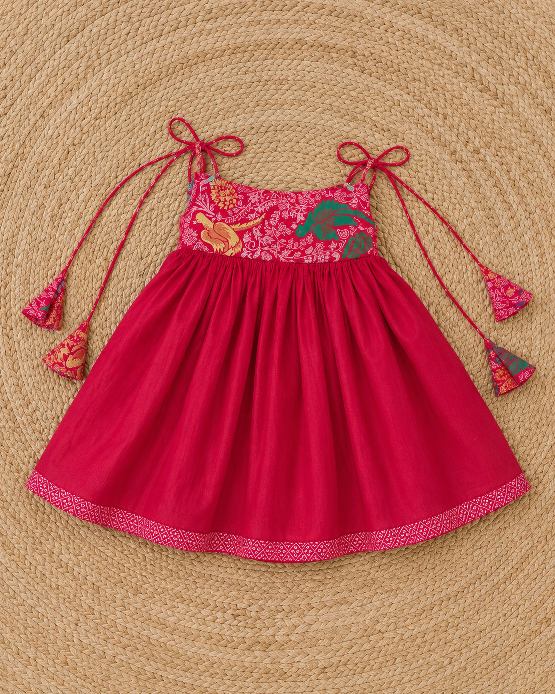Classic Banarasi Frock - Red