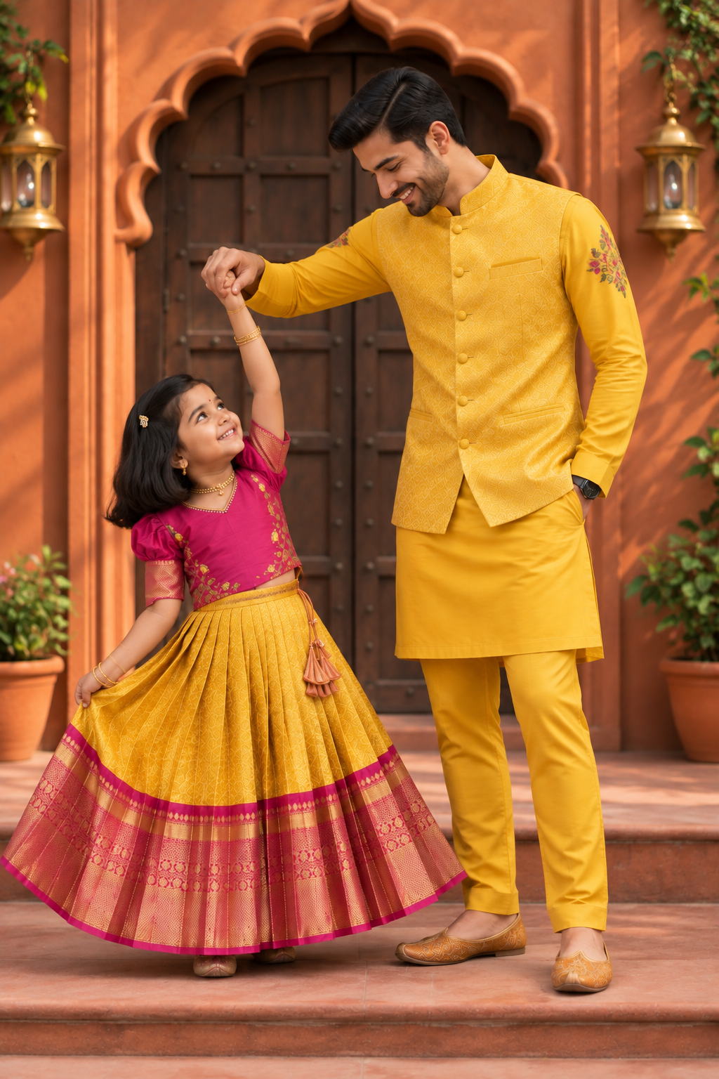 Kanjeevaram Duo F&D Set - Yellow