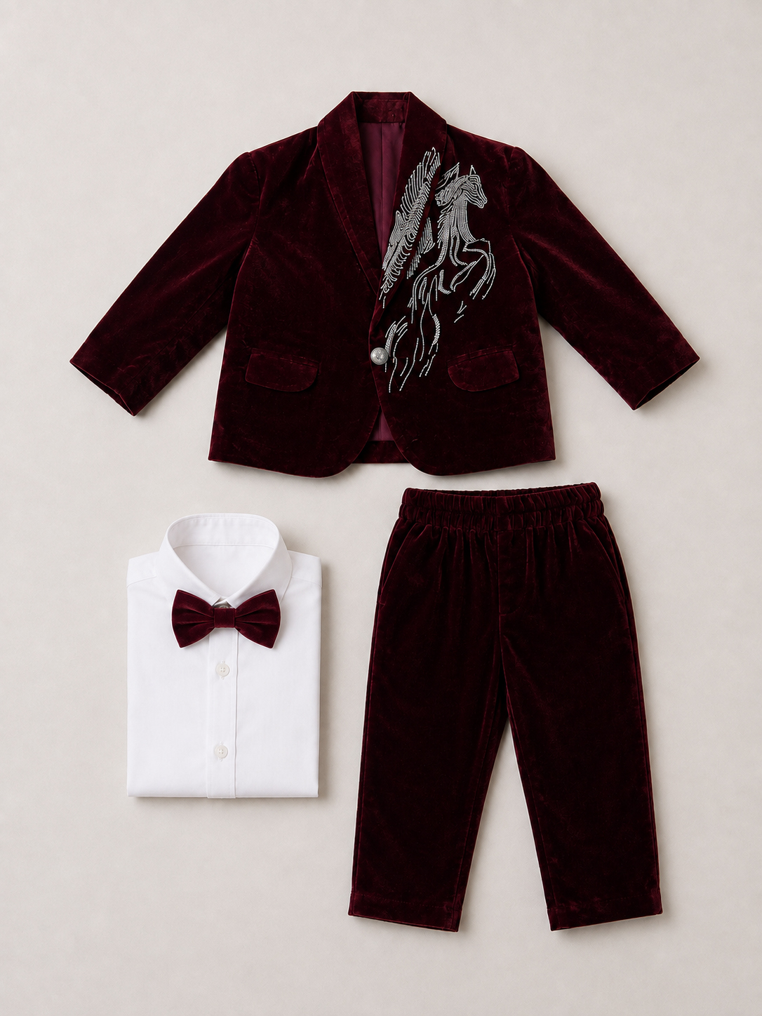Horse Blazer Set – Wine