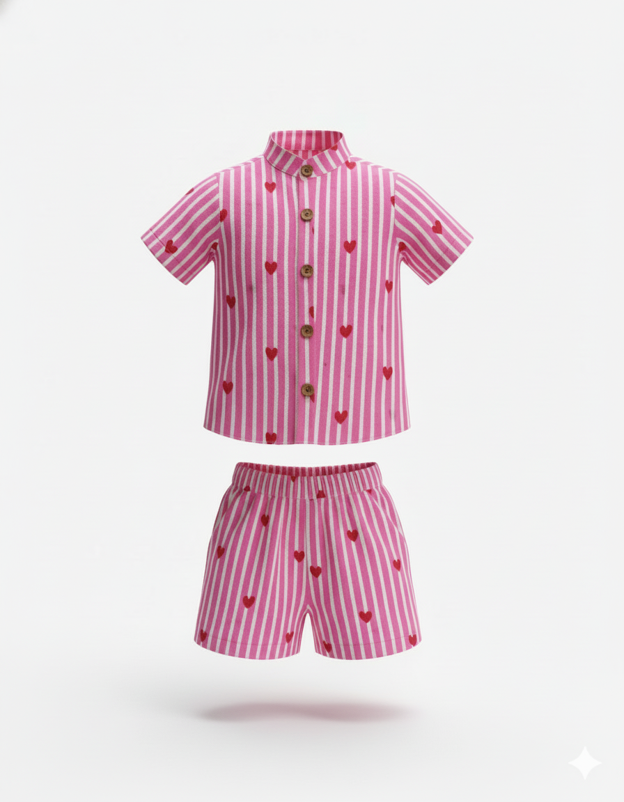 Little Hearts Co-ord Set (pink)