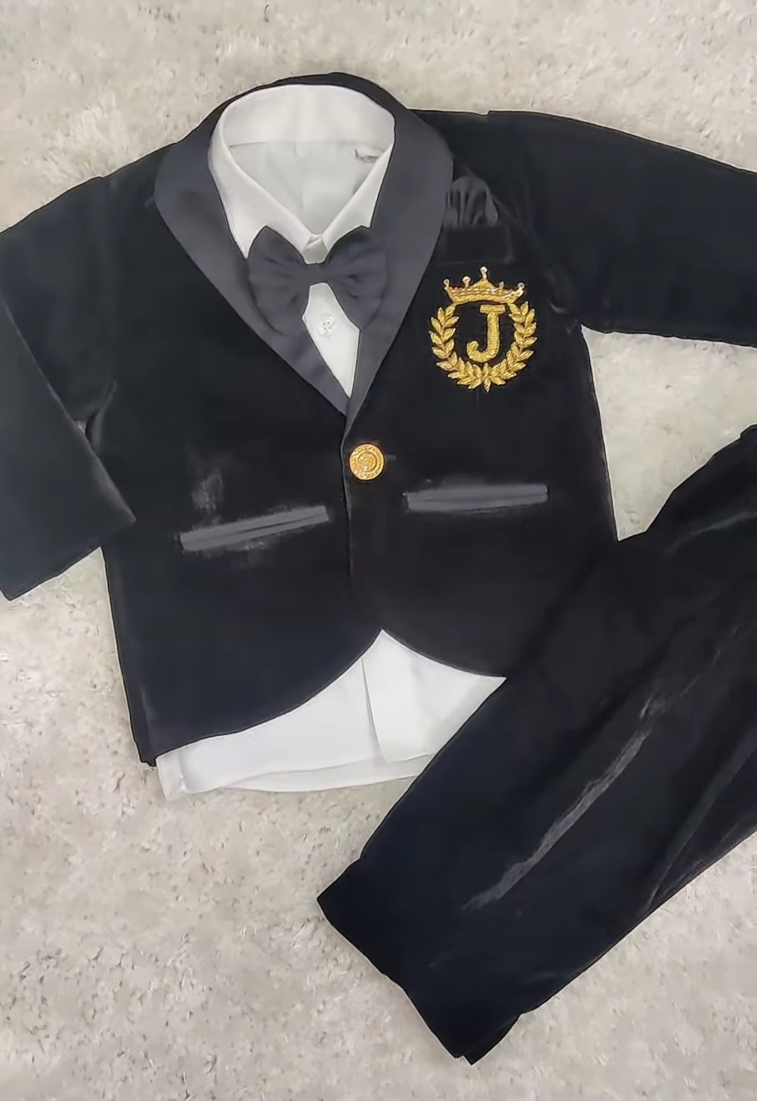 Royal black blazer set.