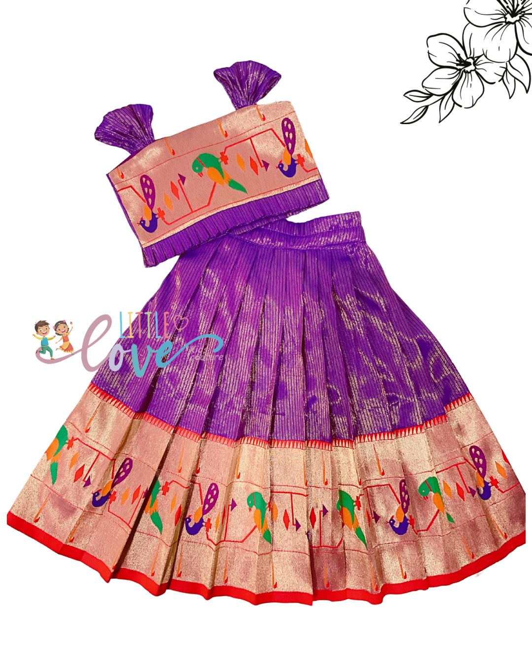 Radha Lehanga Set-Purple