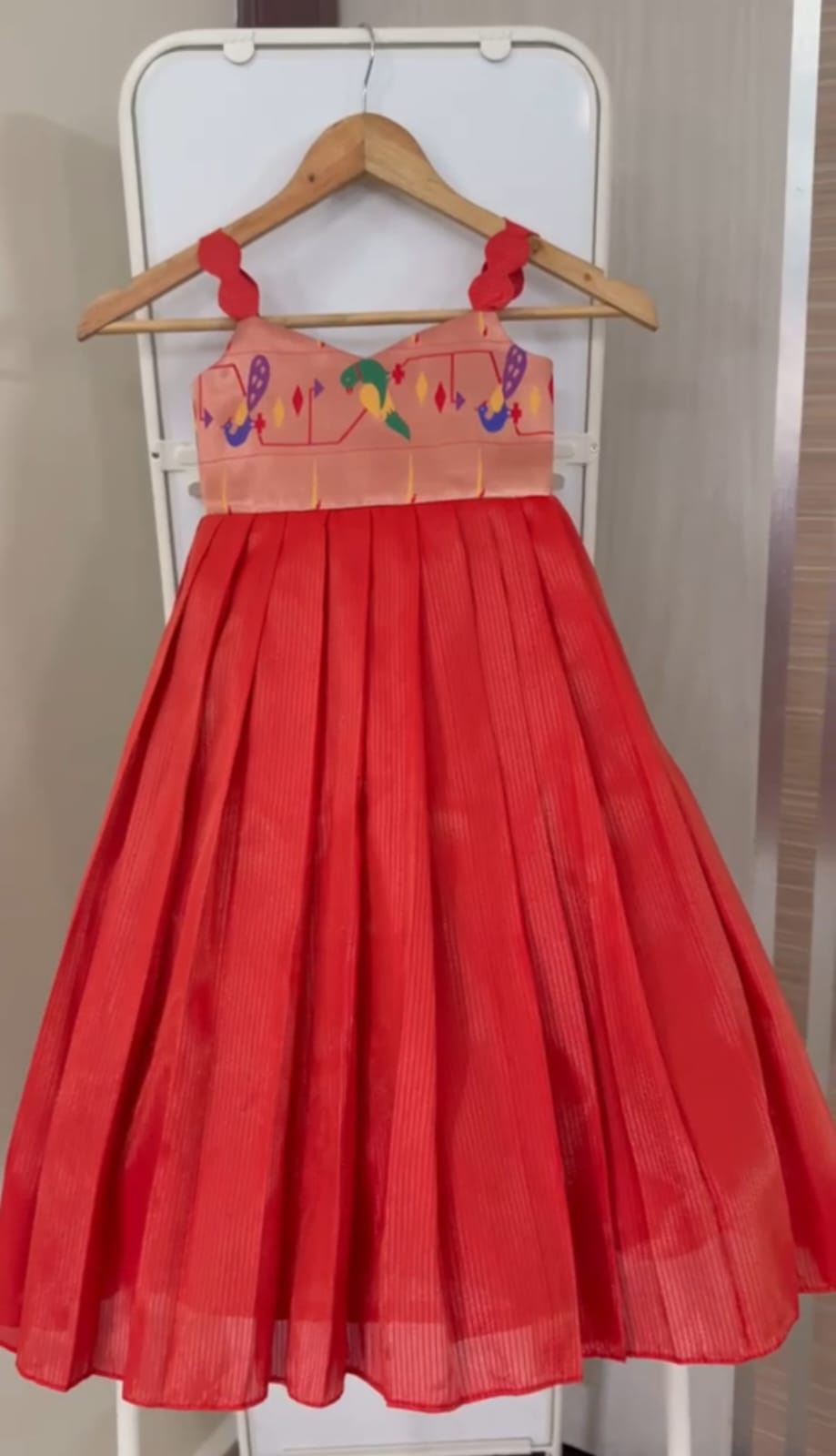 Radha long frock- Red