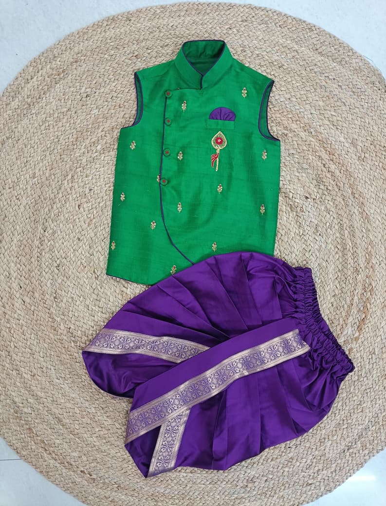 Traditional Dhoti Set-Green