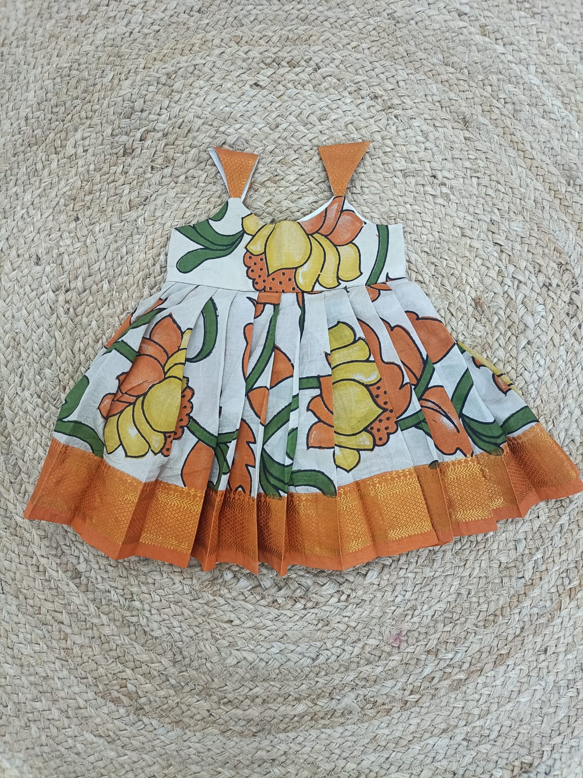 kalamkari frock- Orange