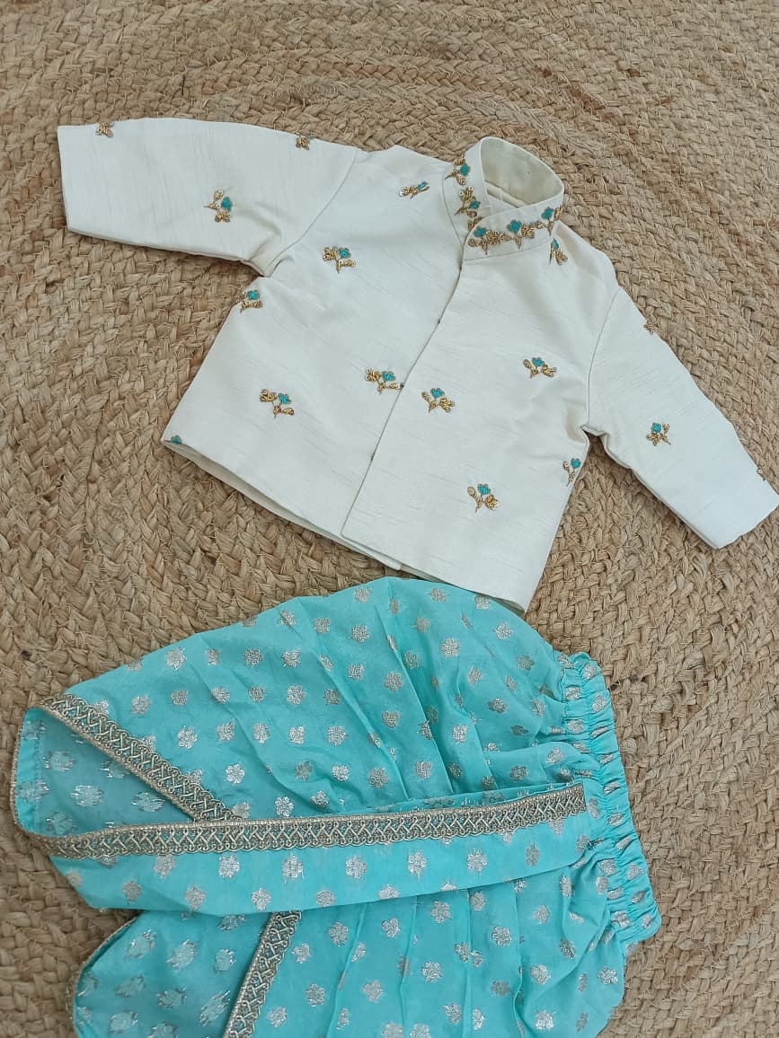 Aqua Mint Kurta Dhoti Set