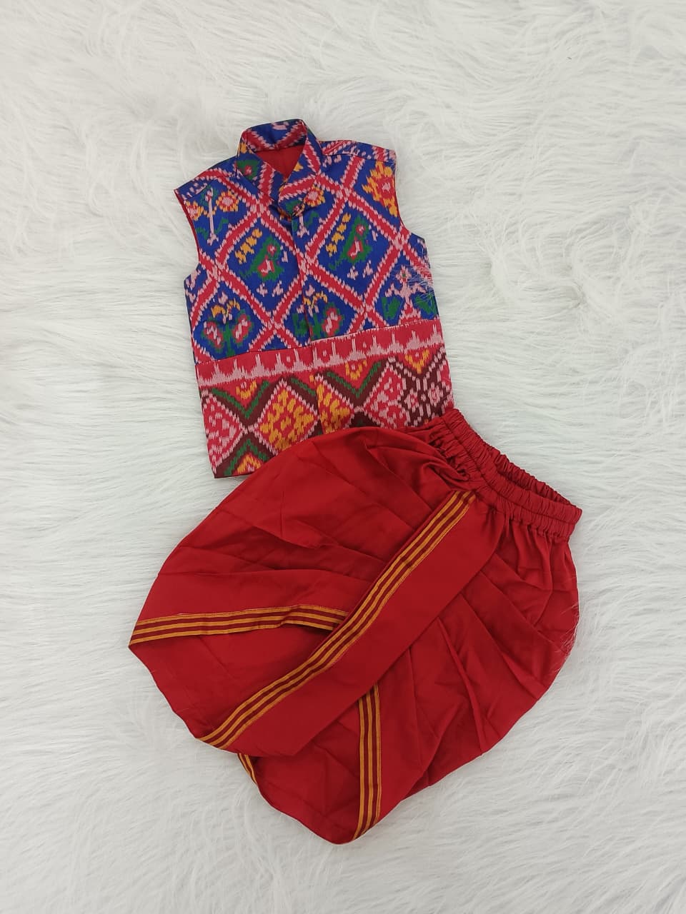 Patola mini dhothi set - Blue
