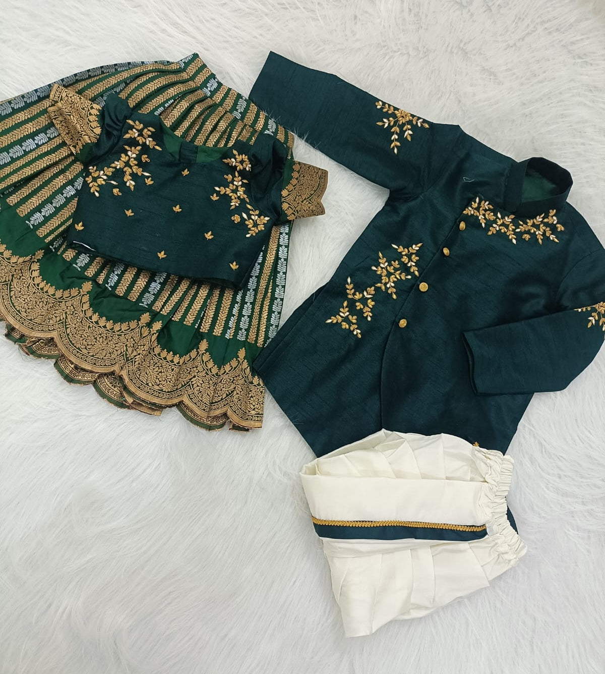 Green Festive Sibling Set