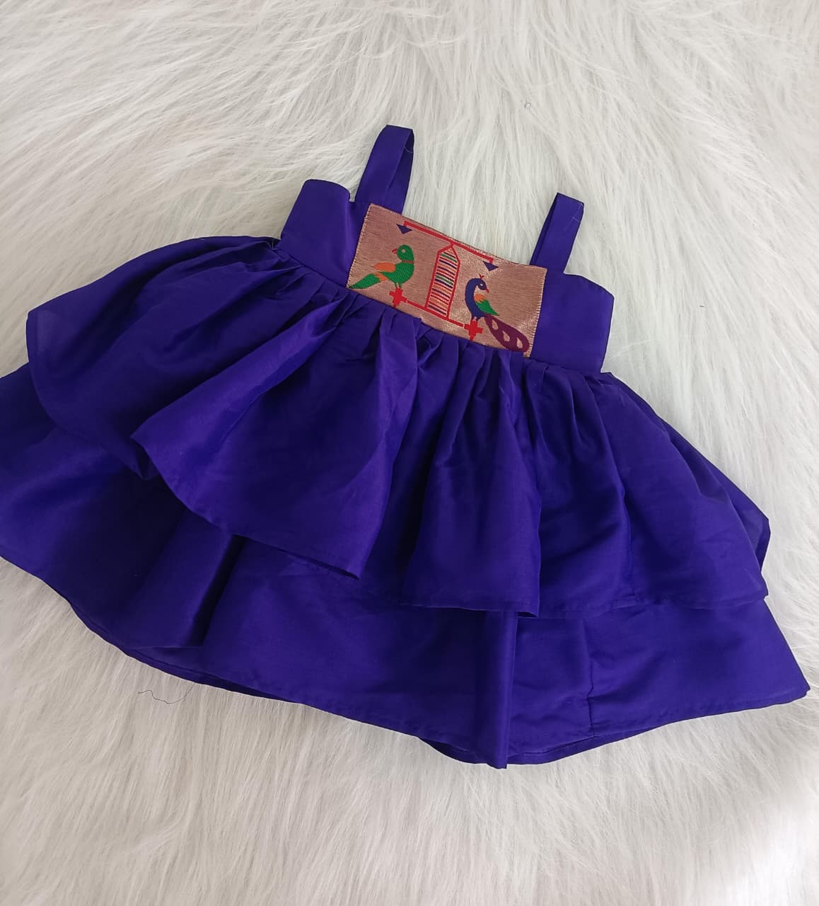 Paithani Short Frock - Violet