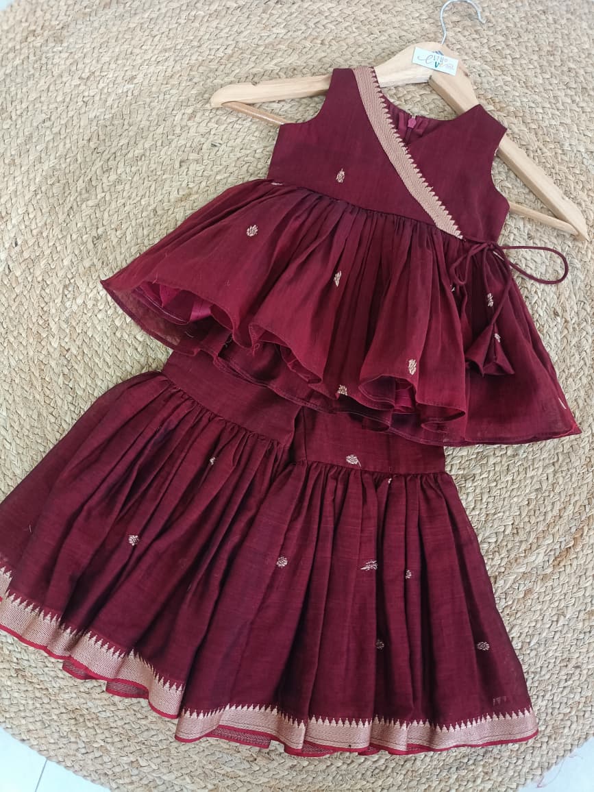 Maroon Sharara Set