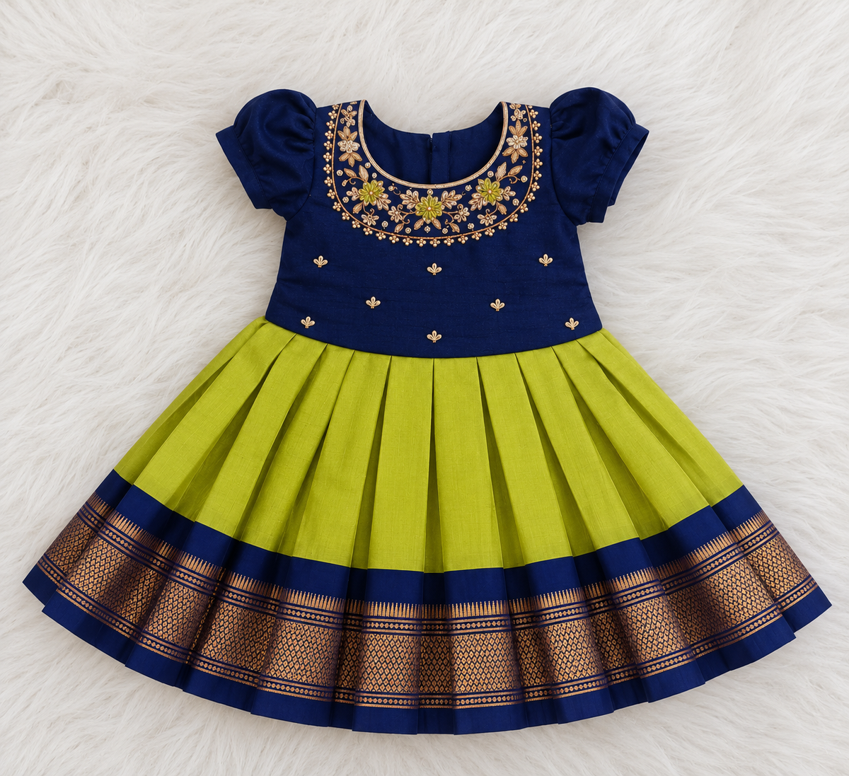 Lime Green Butti Frock