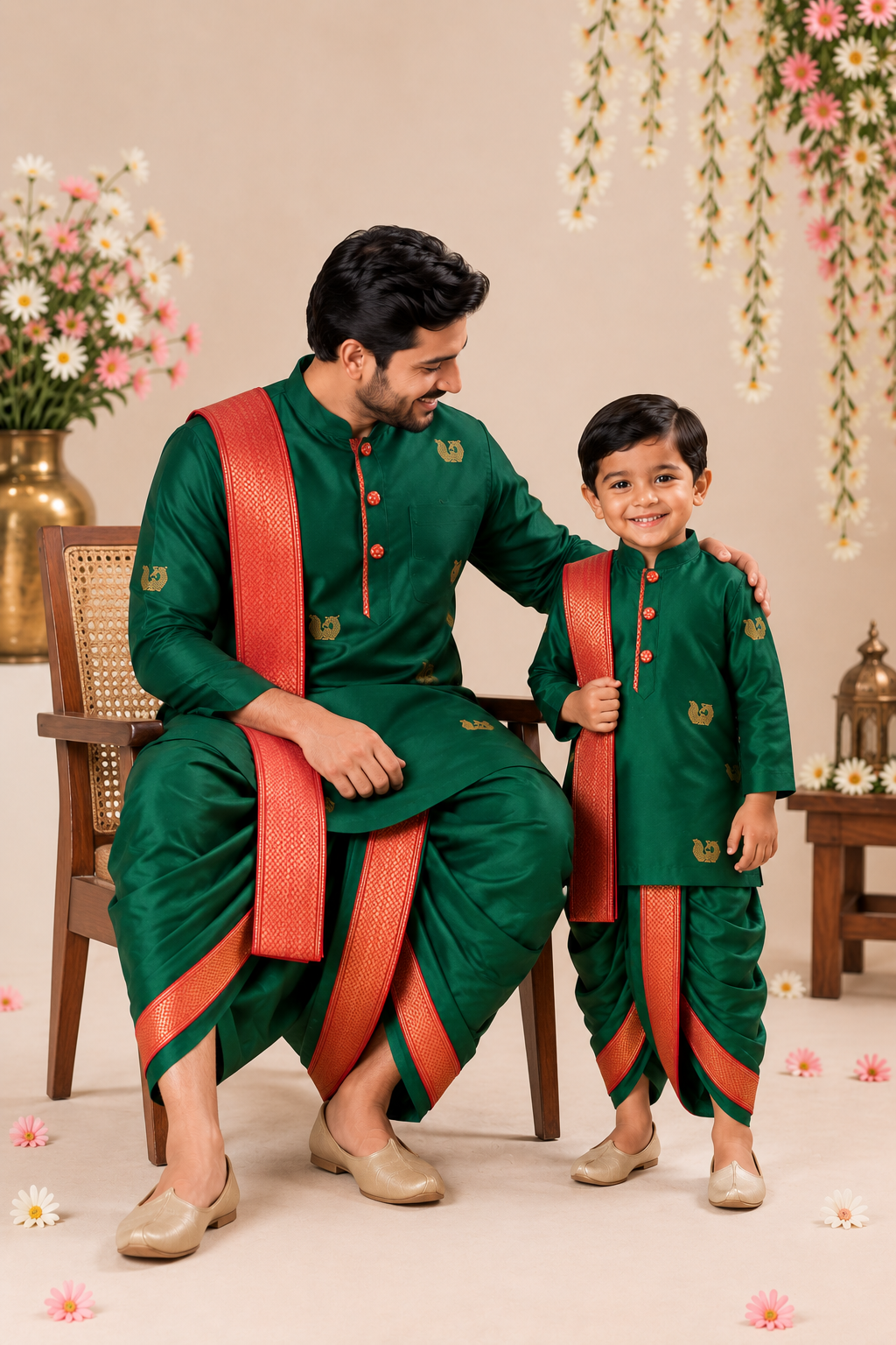 F&S Ethnic Kurta Set - Green