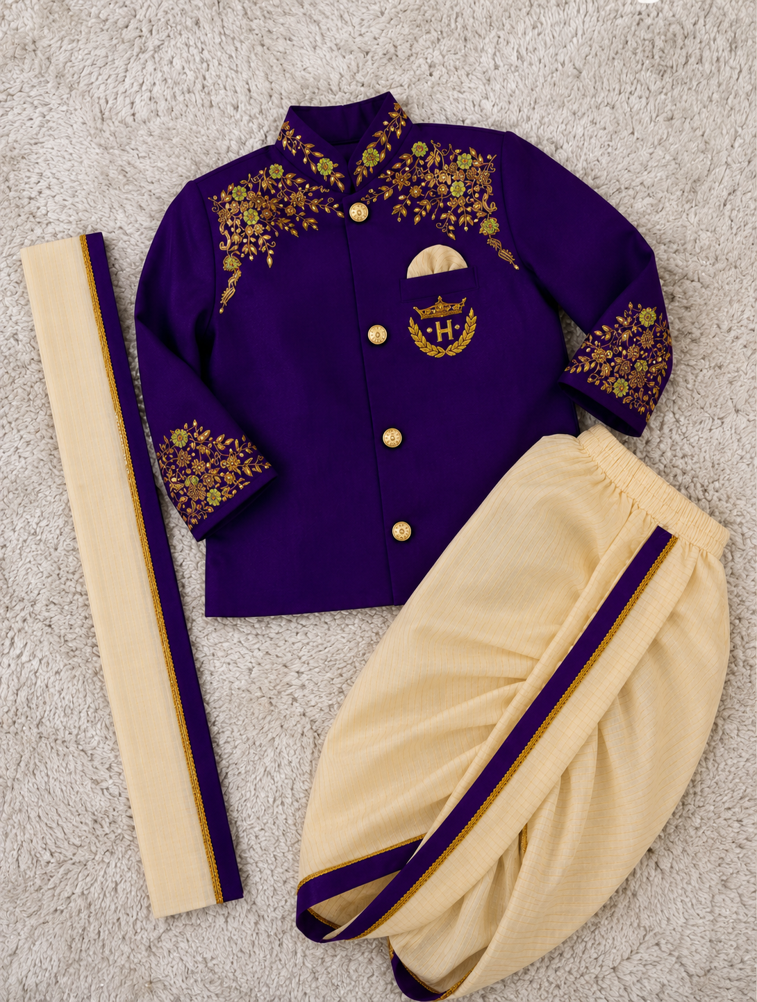 Embroidered Dhoti Set