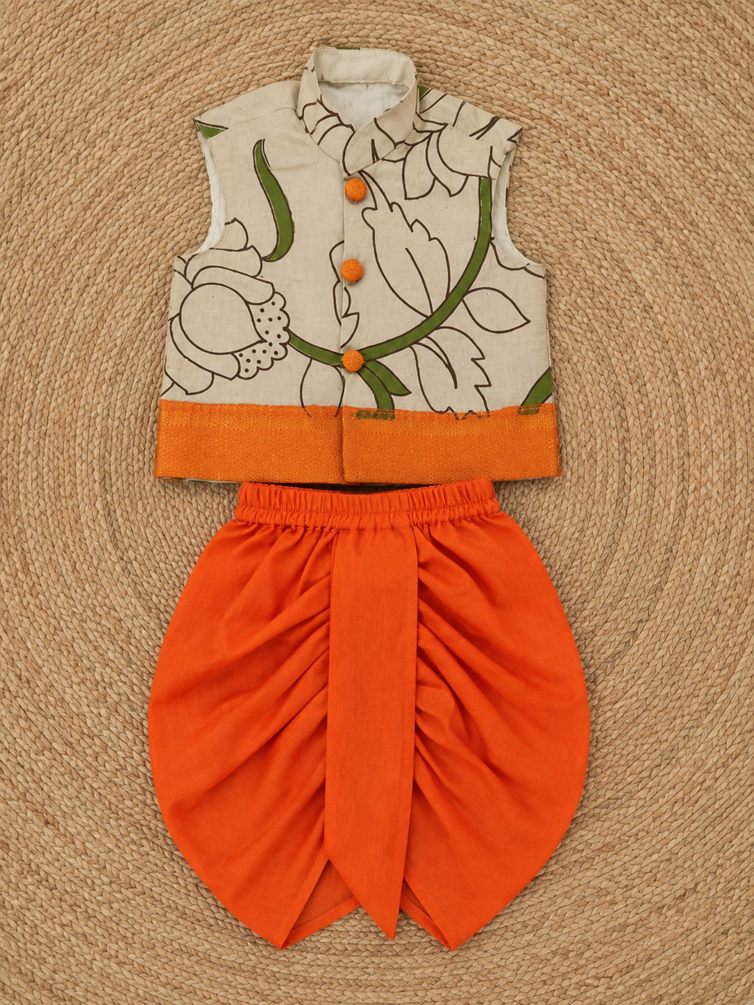 Kalamkari kurta Set - Orange