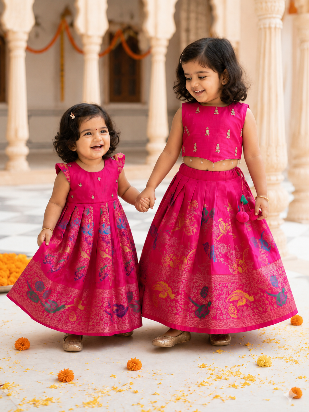 Pink Floral Sisters Set