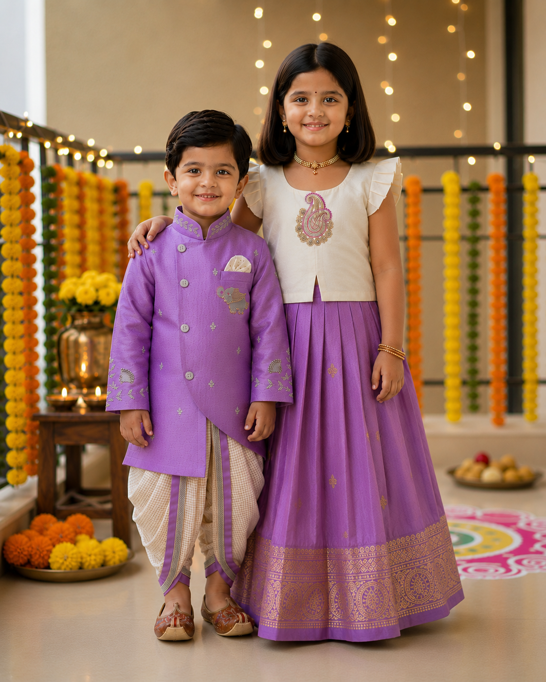 Lavender Festive Sibling Set