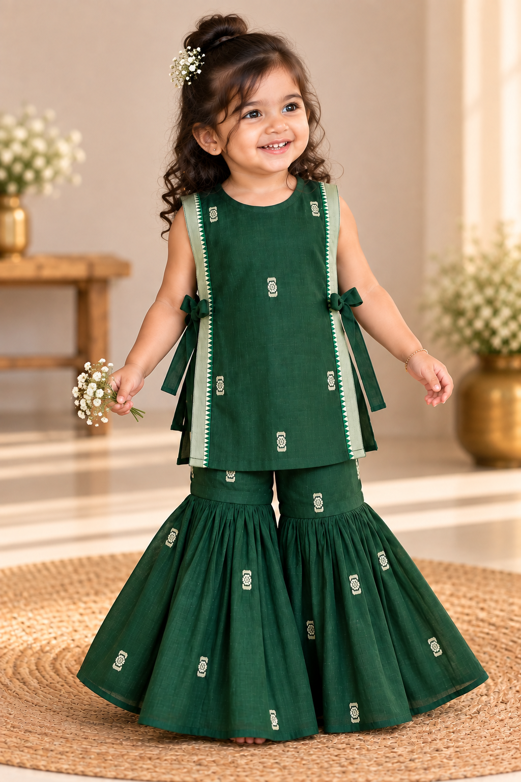 Green Sharara Set