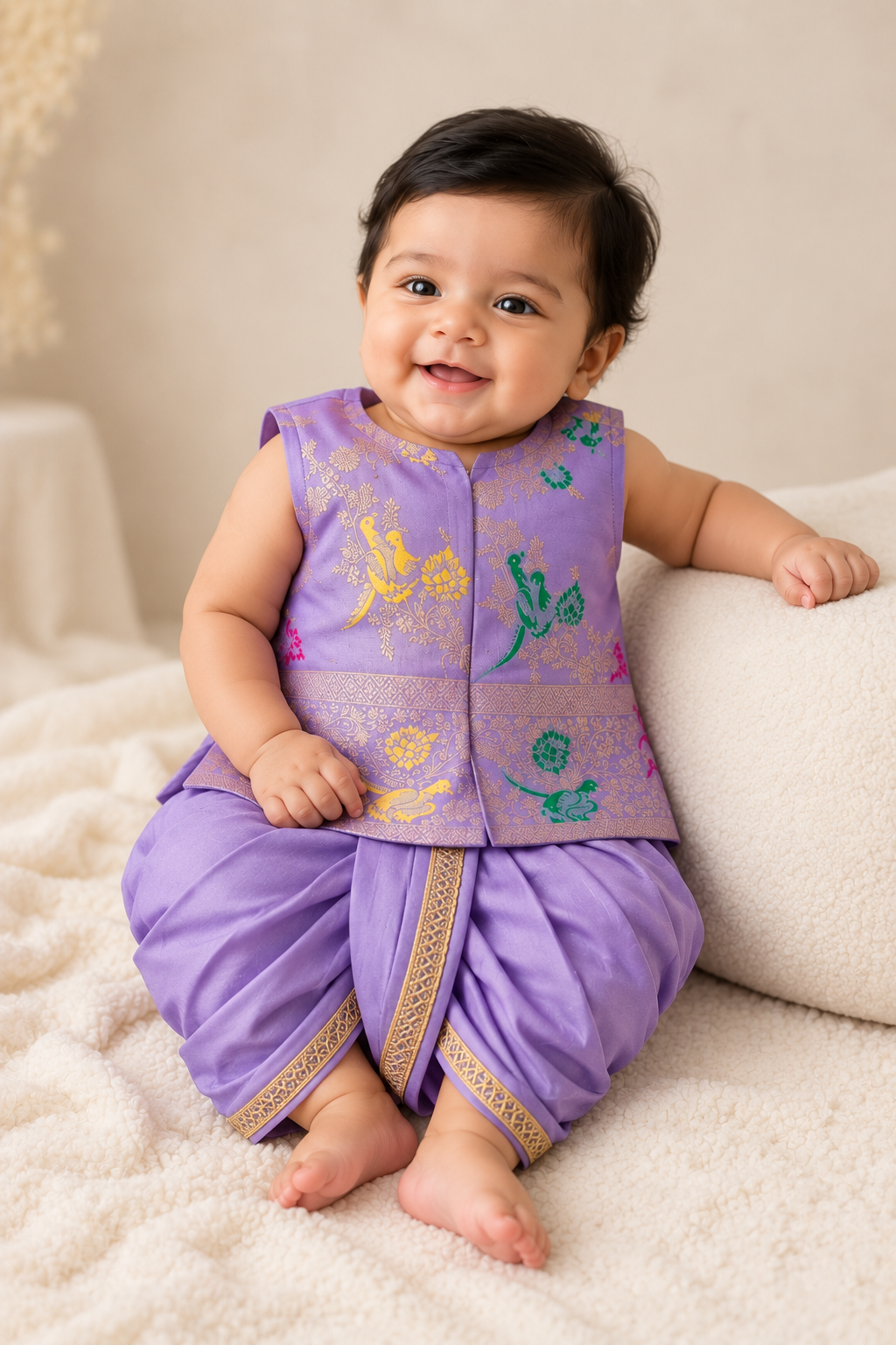Classic Banarasi Dhoti Set - Lavender