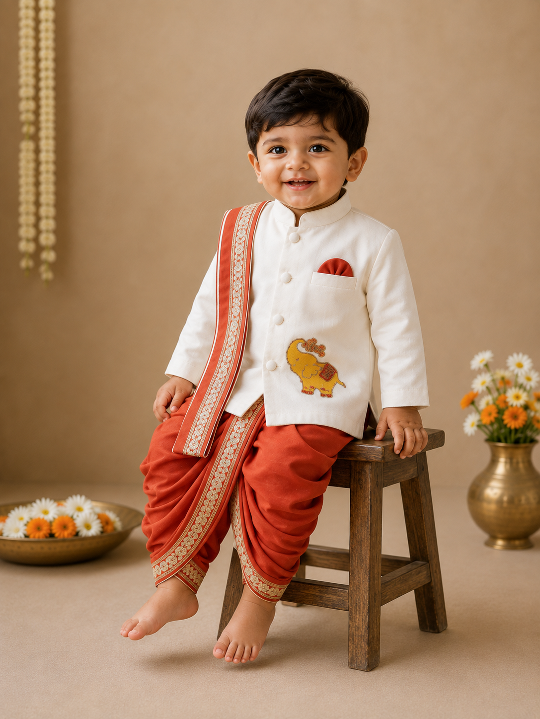 Elephant Kurta Dhoti Set