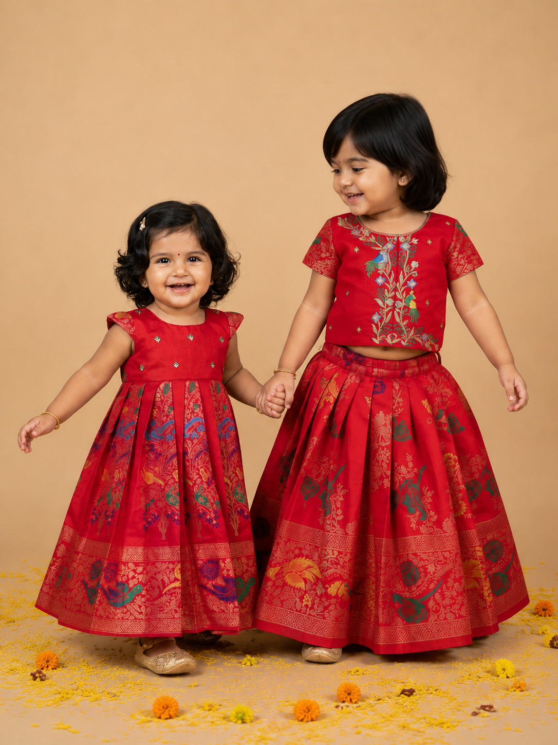 Red Floral Sisters Set