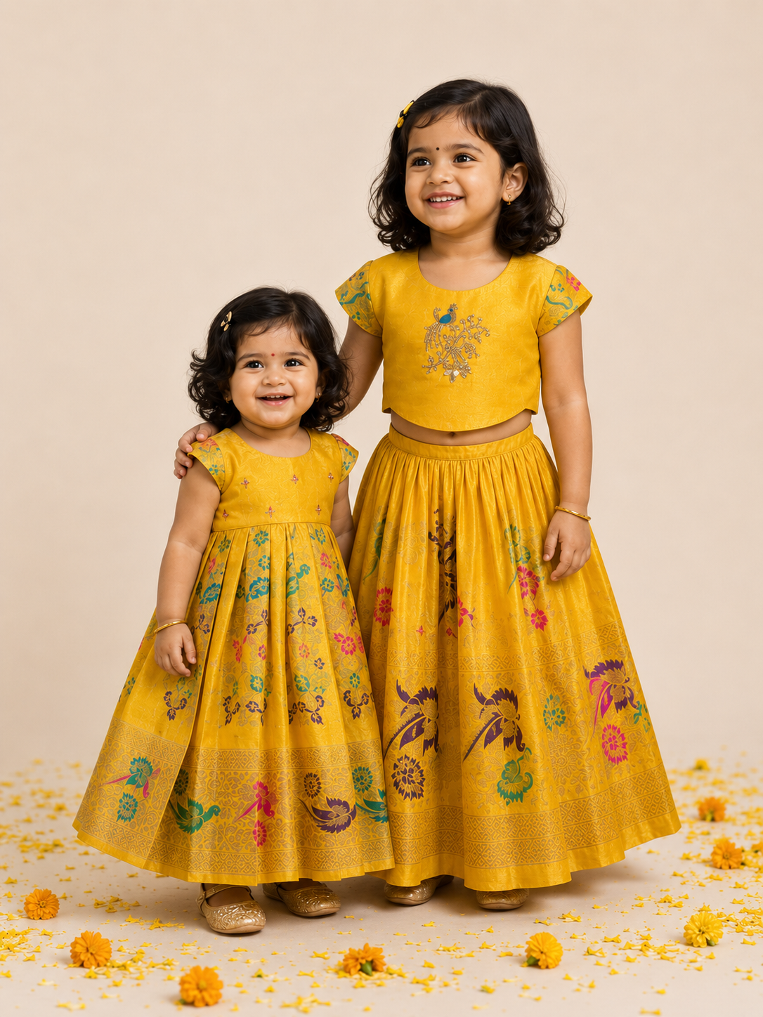 yellow Floral Sisters Set