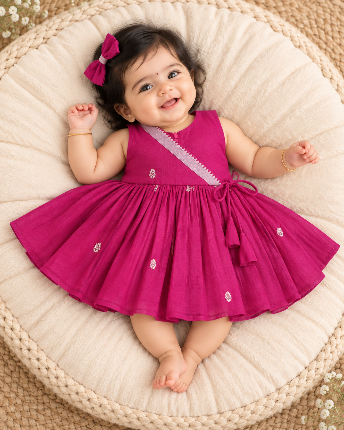 Narayanpet Cotton Frock - Pink