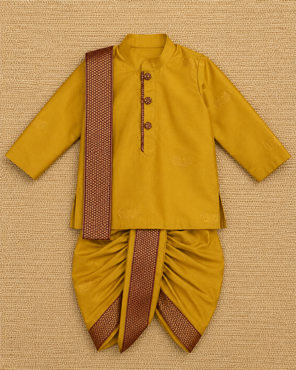 Ethnic Sibiling Set - Mustard yellow
