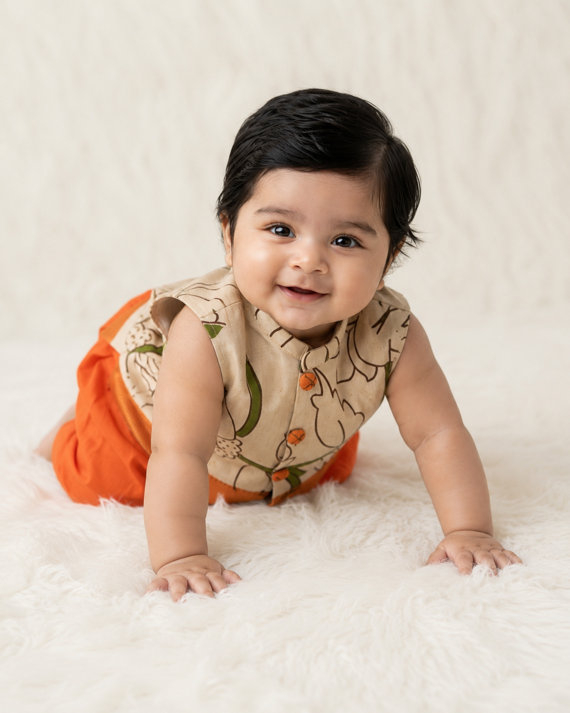 Kalamkari kurta Set - Orange