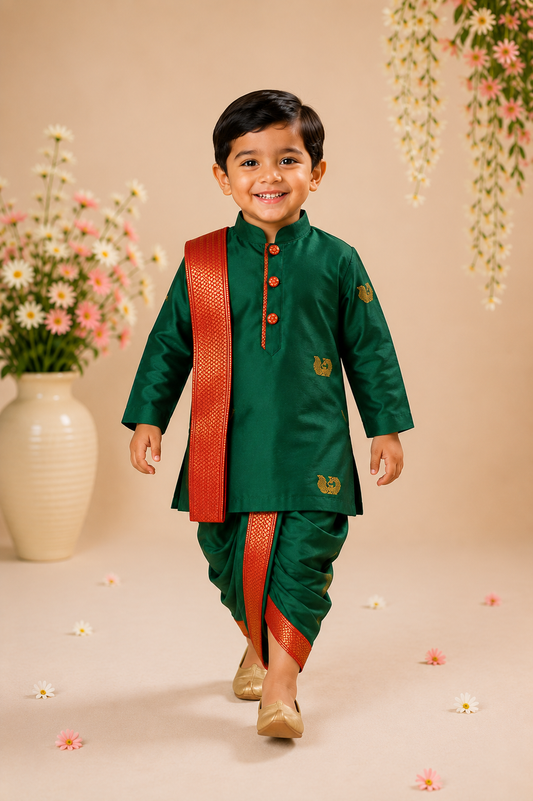 Ethnic Dhoti Kurta Set - Green