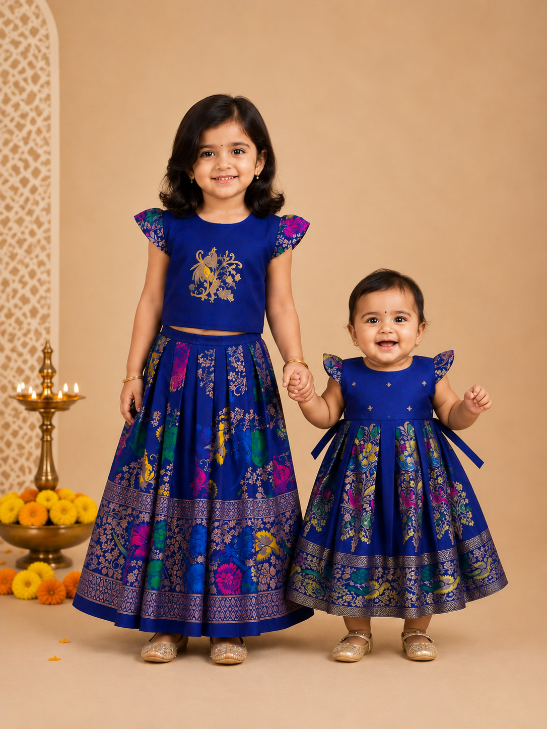 Blue Floral Sisters Set