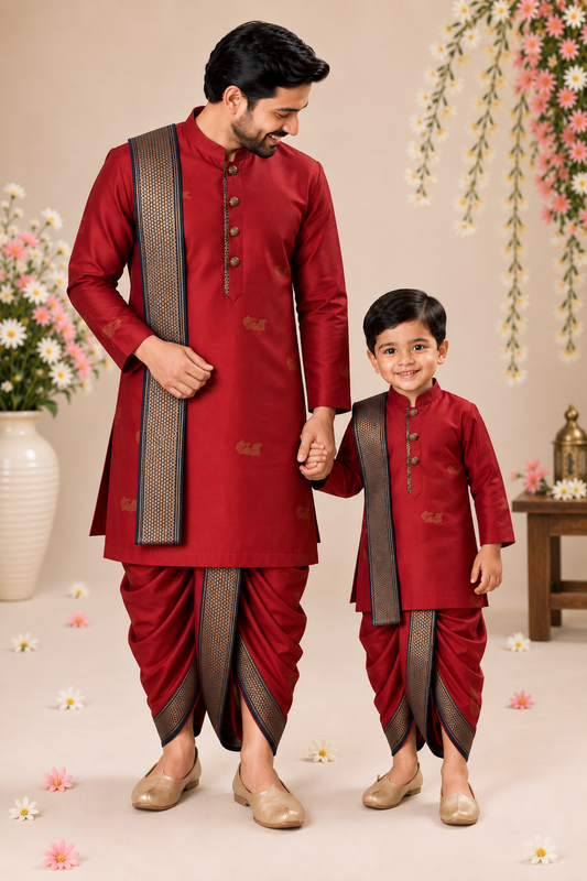 F&S Ethnic Kurta Set - Red