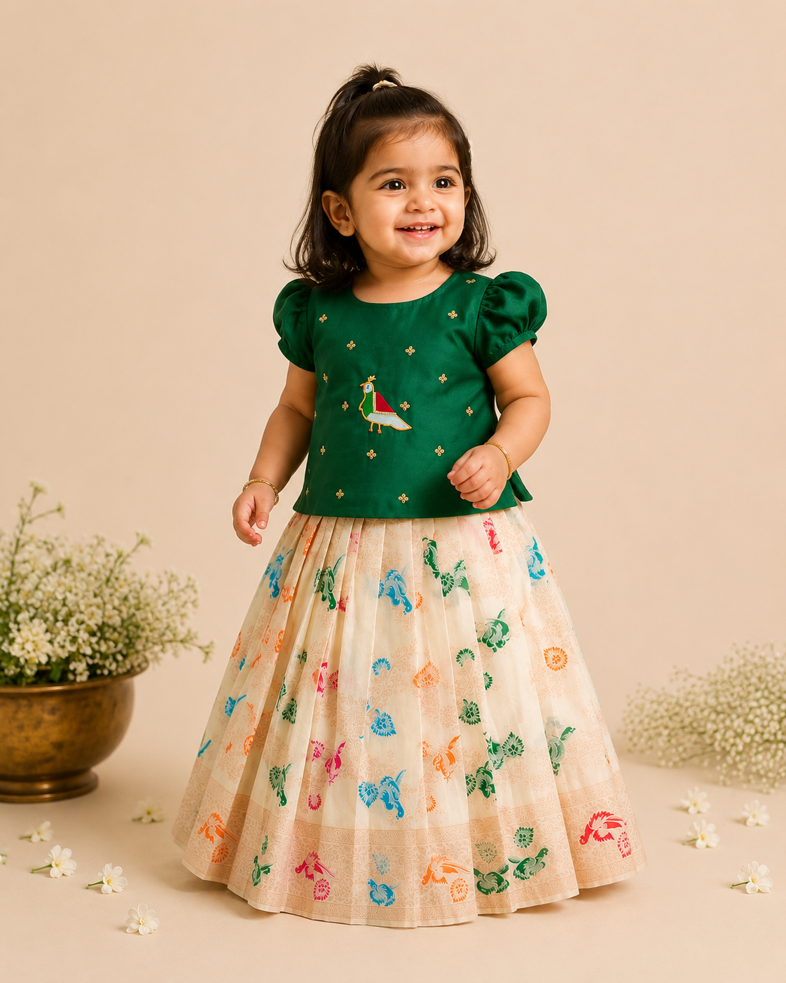 Festive Bird Lehenga Set