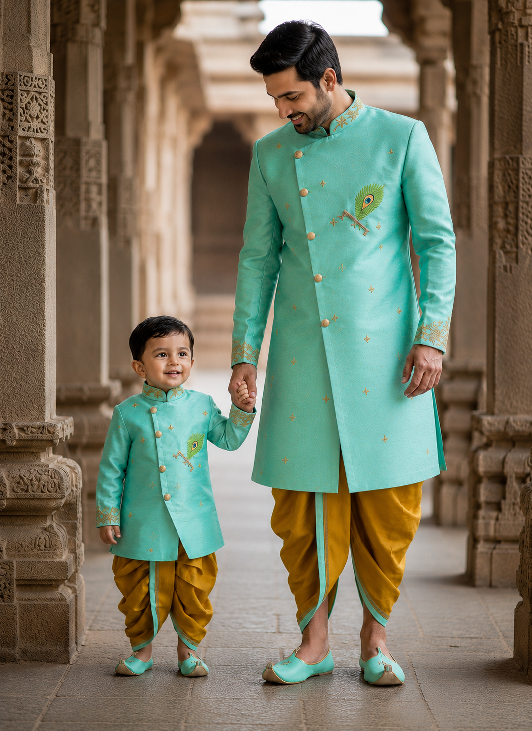 Peacock Feather F&S Combo Set