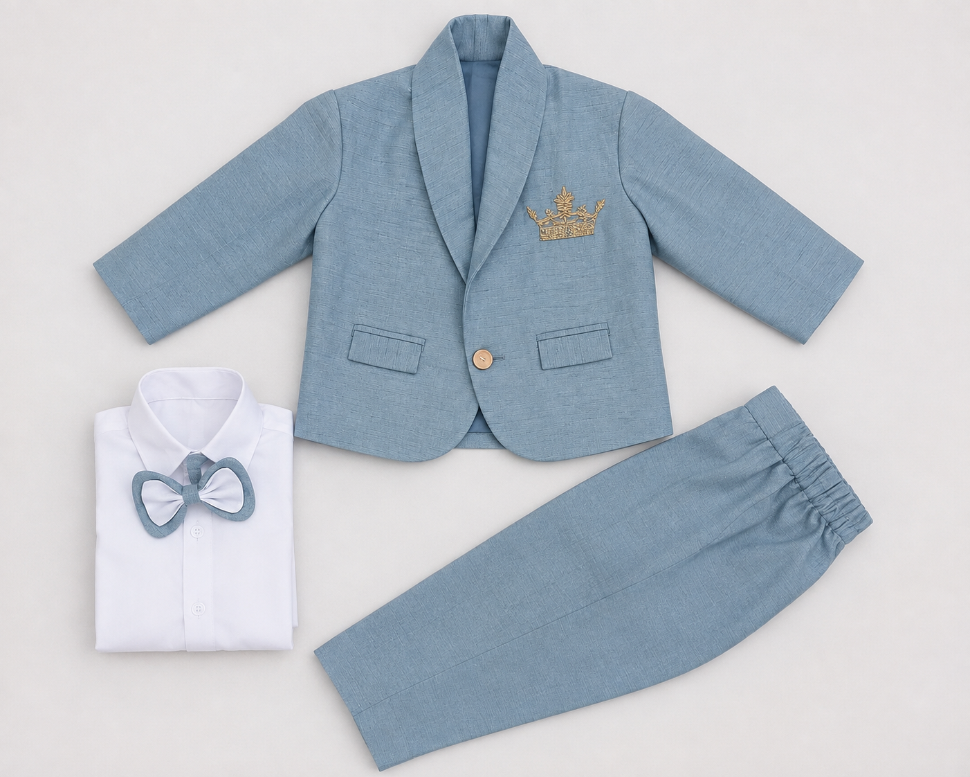 Dusty Blue Crown Blazer Set