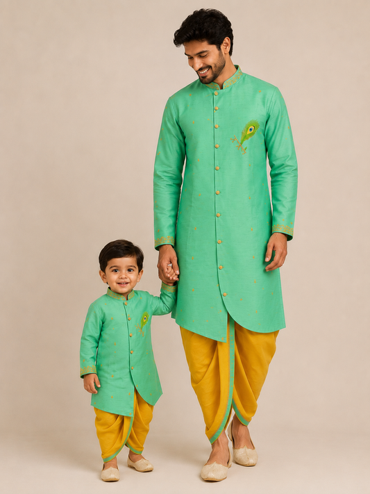 Peacock Feather F&S Combo Set