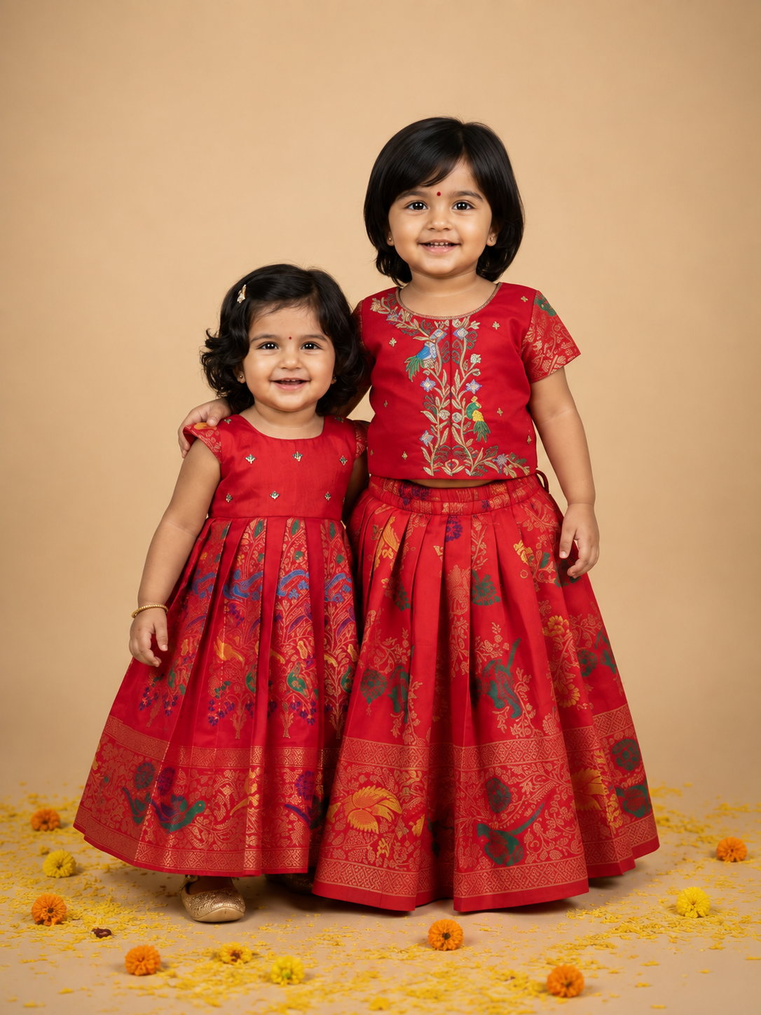 Red Floral Sisters Set