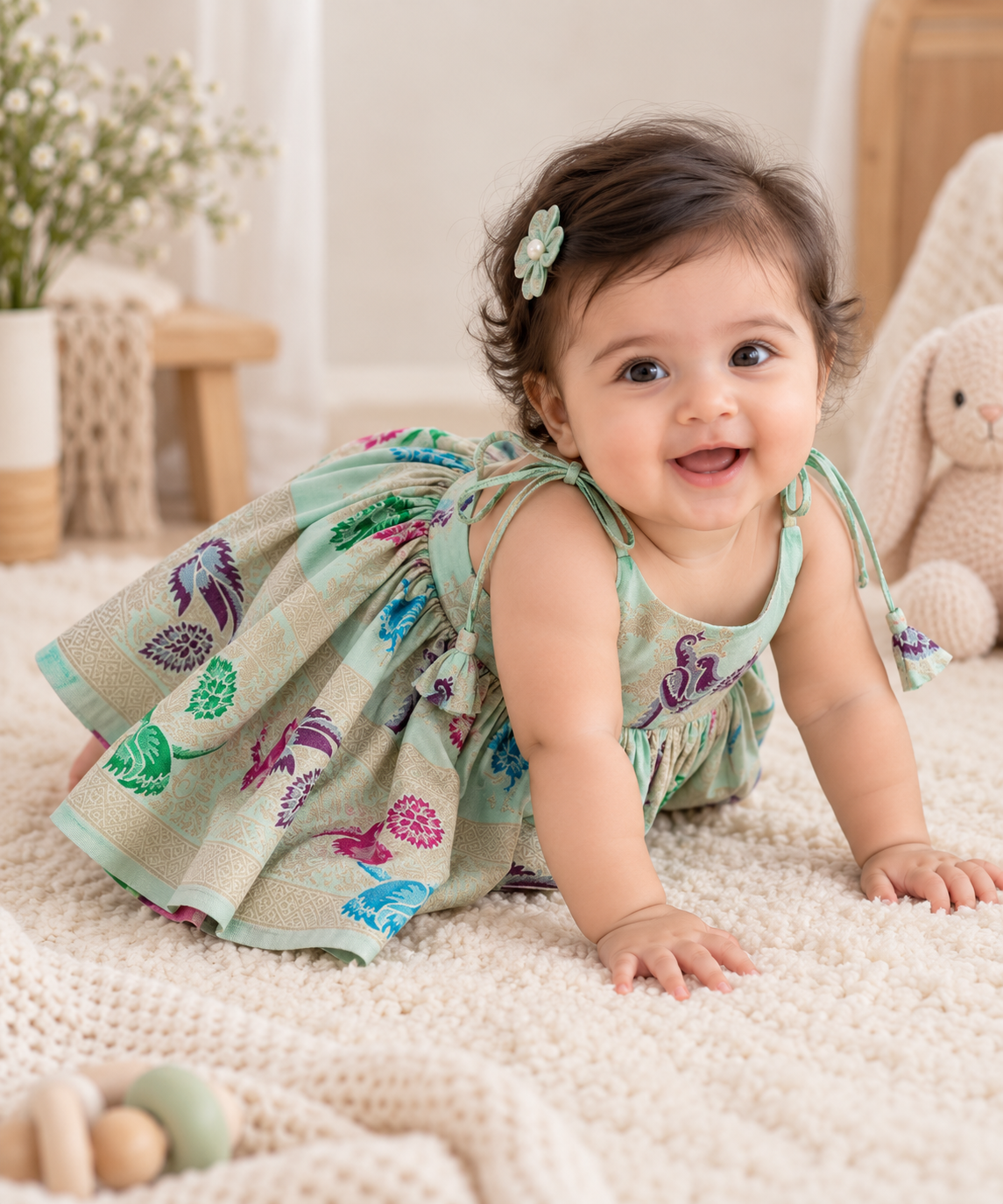 Pastel Mint Bloom Frock