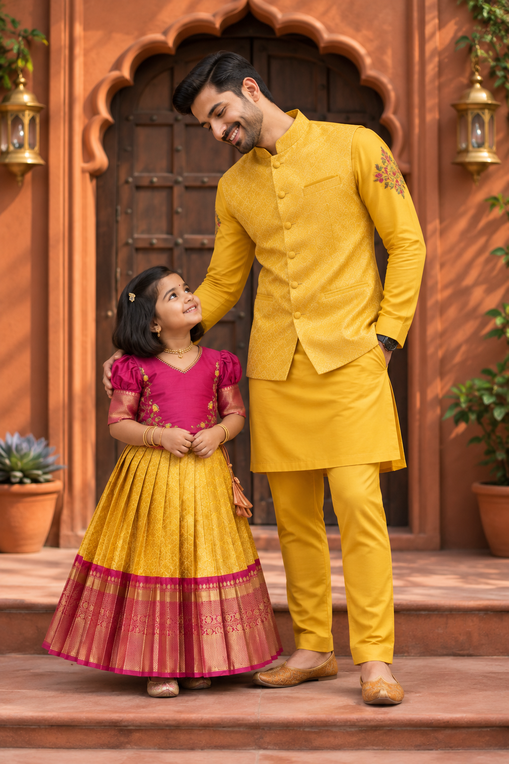 Kanjeevaram Duo F&D Set - Yellow