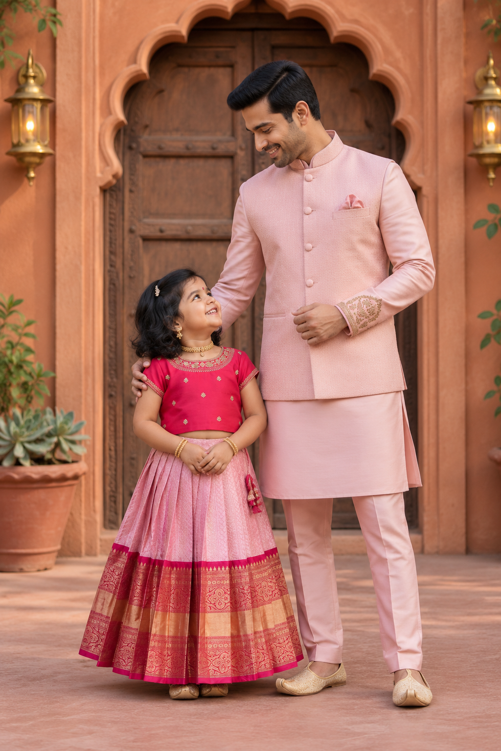 Kanjeevaram Duo F&D Set - pink