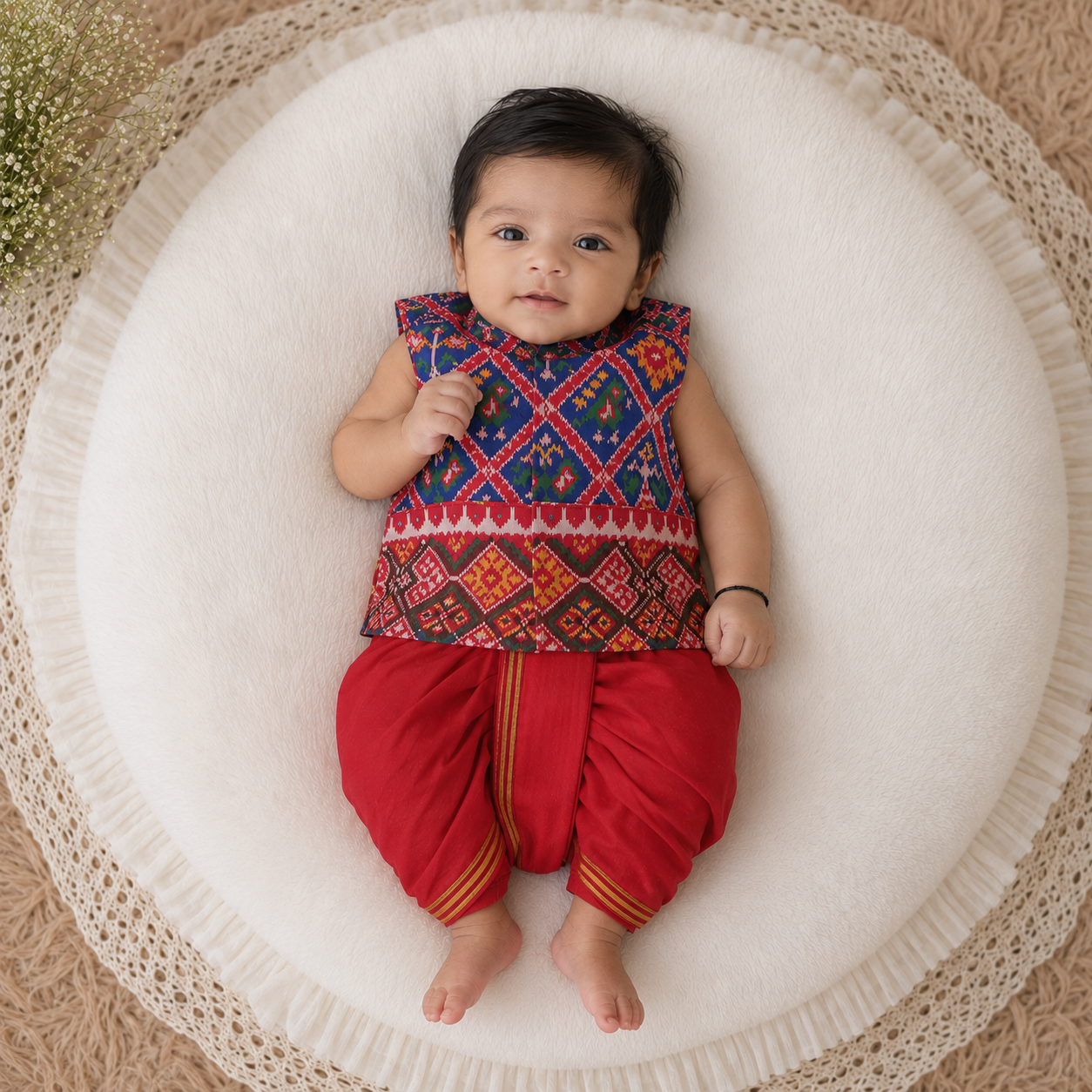 Patola mini dhothi set - Blue
