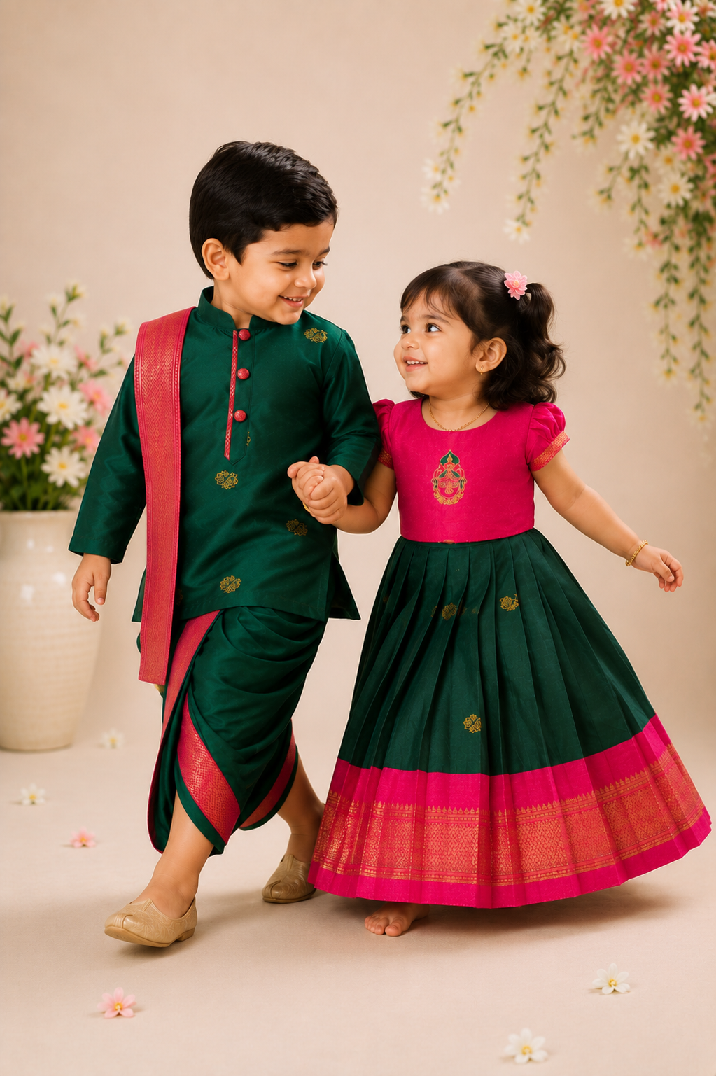 Ethnic Sibiling Set -Green