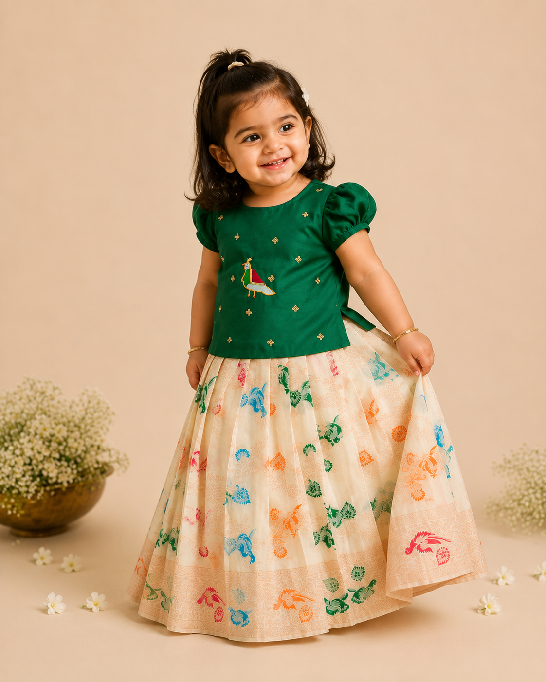 Festive Bird Lehenga Set
