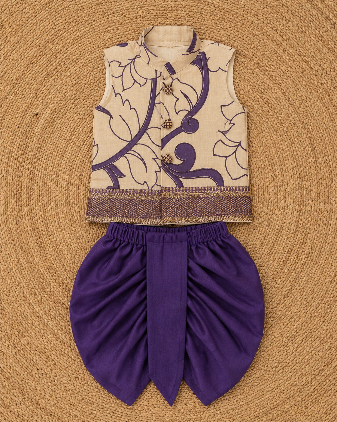 Kalamkari kurta Set - Violet