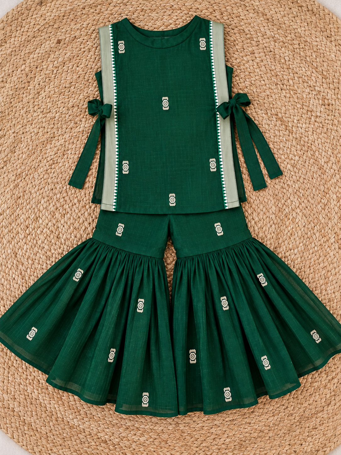 Green Sharara Set