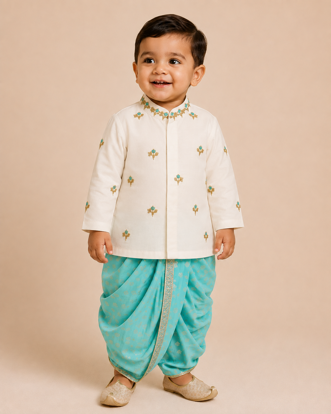 Aqua Mint Kurta Dhoti Set