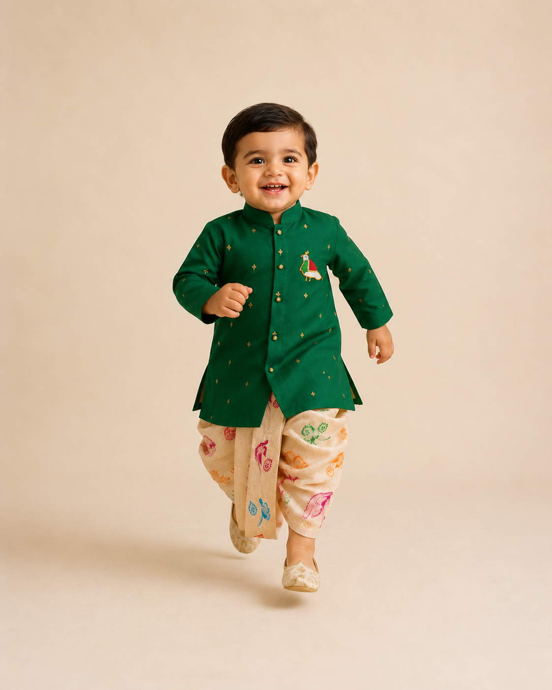 Festive Bird Dhoti Set