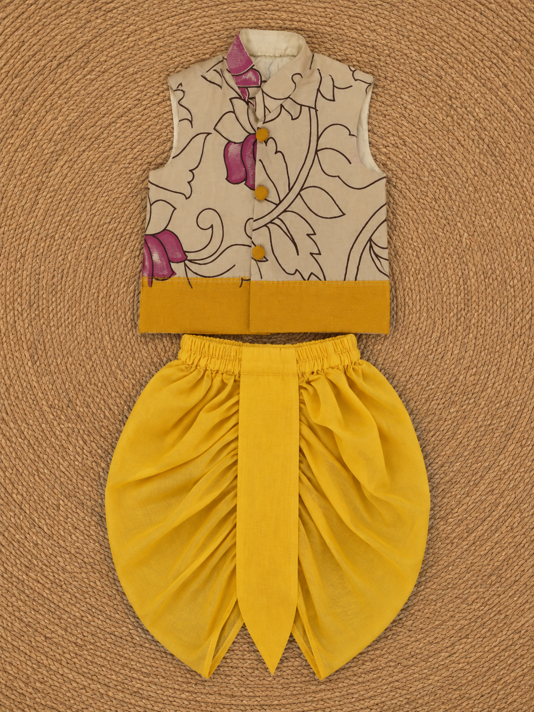 Kalamkari Sibiling Set - Yellow