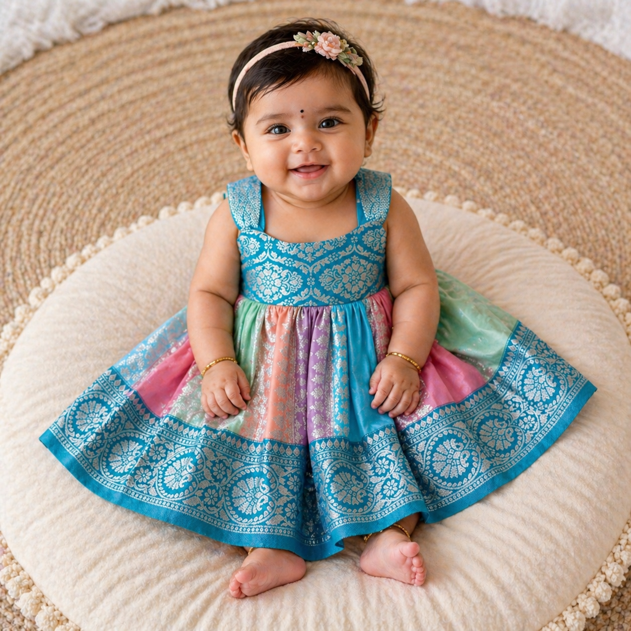 Joyful baby frock.